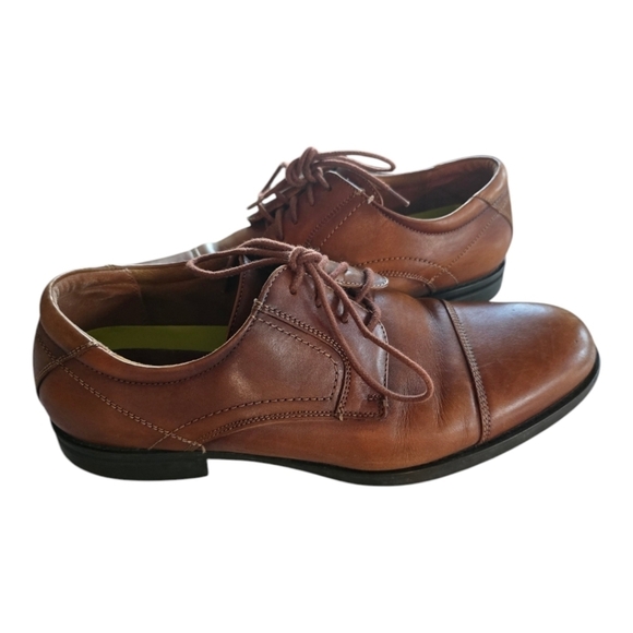FLORSHEIM SHOE MEN 11D COMFORTECH ORTHOLITE BROWN LEATHER LACE UP OXFORD - Picture 1 of 13
